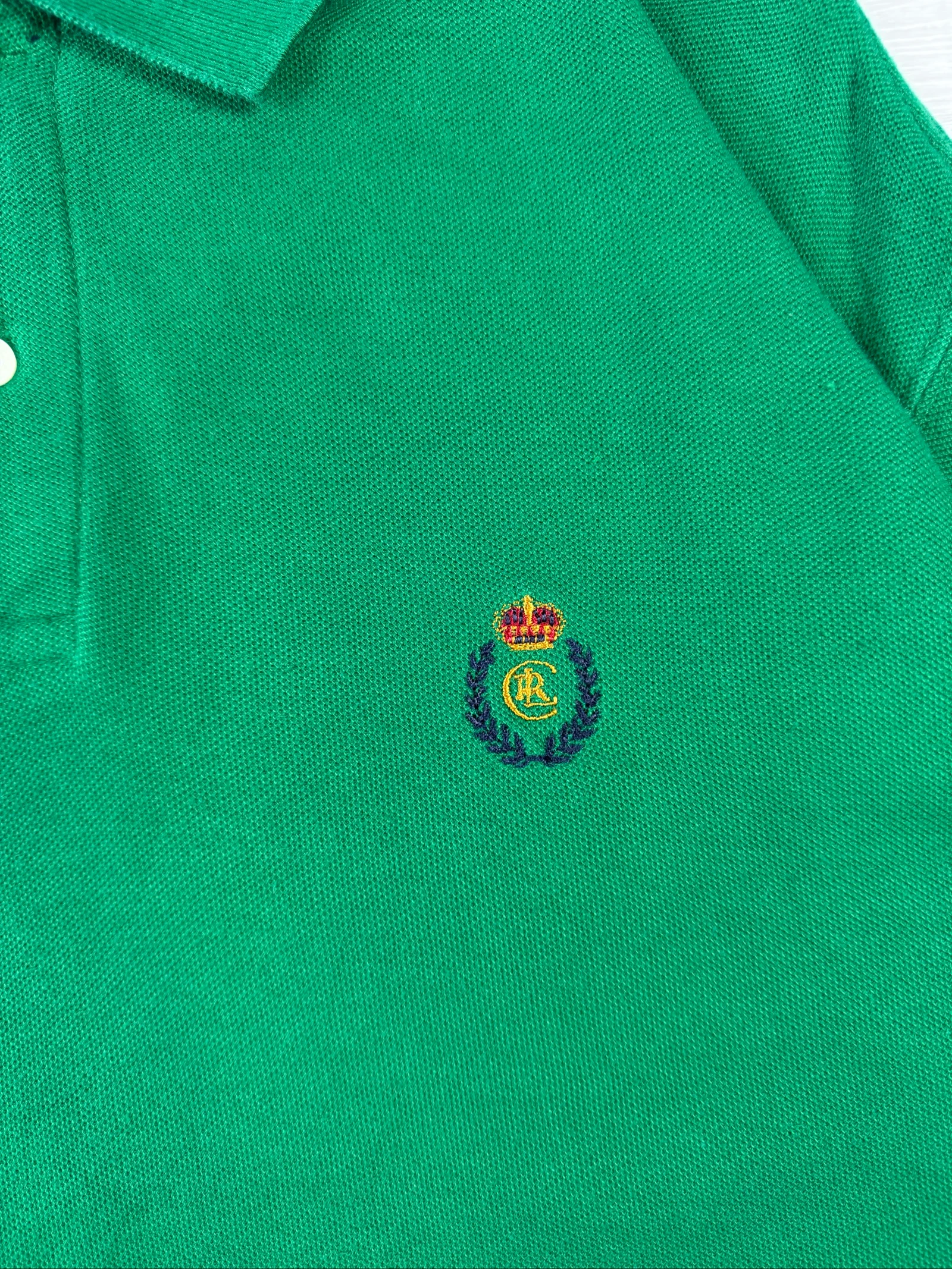 Camisa Polo Ralph Lauren com Logo Vintage Chaps Verde 100% Algodão Tamanho M – photo 6
